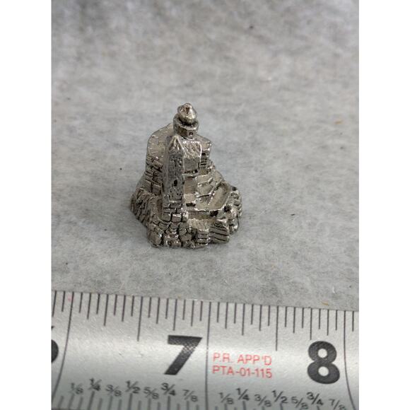 Miniature Pewter Medieval Fantasy Castle‎ Fortress Tower Figurine - Picture 6 of 7